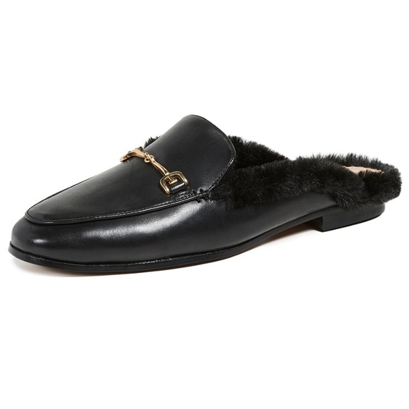 Sam Edelman Leather Loafers with Faux Fur - Picture 1 of 7